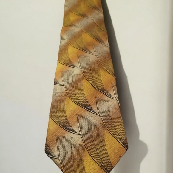 Men's 100% Silk Necktie Designer Gold/Olive Emilio Ponti Gifts For Men - Picture 6 of 7